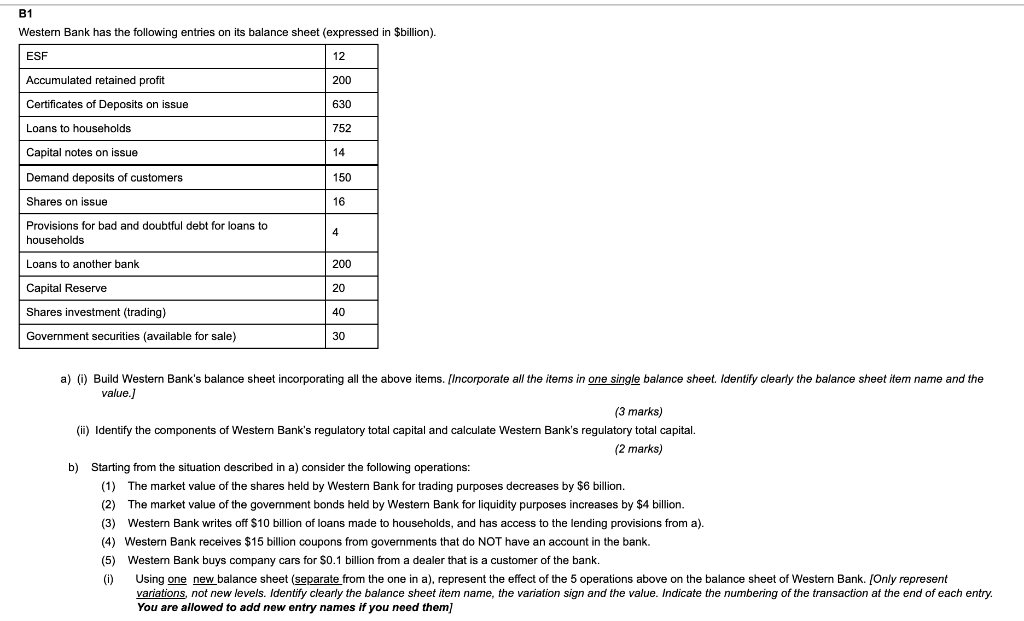 Please answer in depth with all working out. No missing information. B1