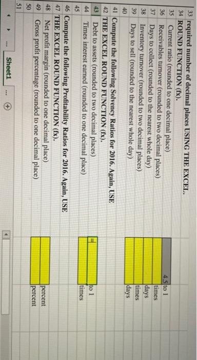 the information included in the Excel Simulation and the Excel functions described