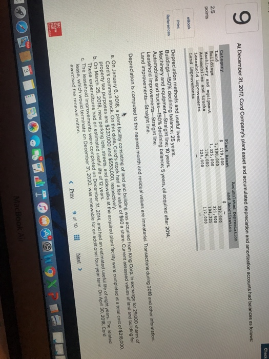  Do required one and two please 9 Check At December 31,