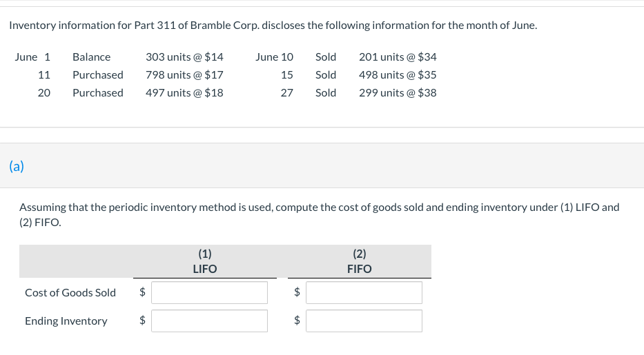 Short questions please answer all, will give five stars. Inventory information for