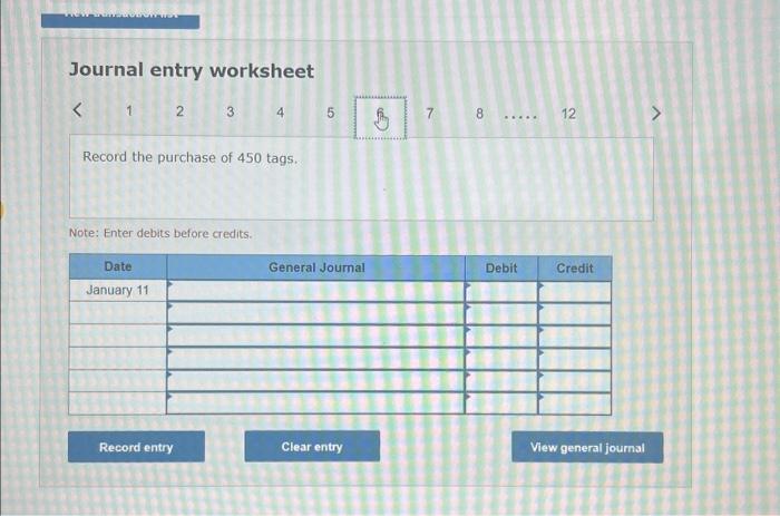 qeoits betore creants. Journal entry worksheet Journal entry worksheet Required information E7-12
