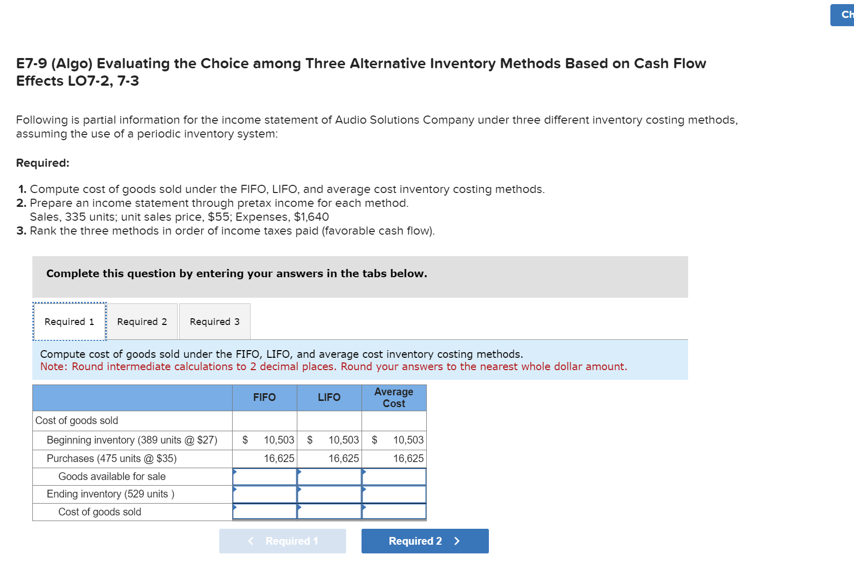 on Cash Flow Effects L07-2, 7-3 Following is partial information for the