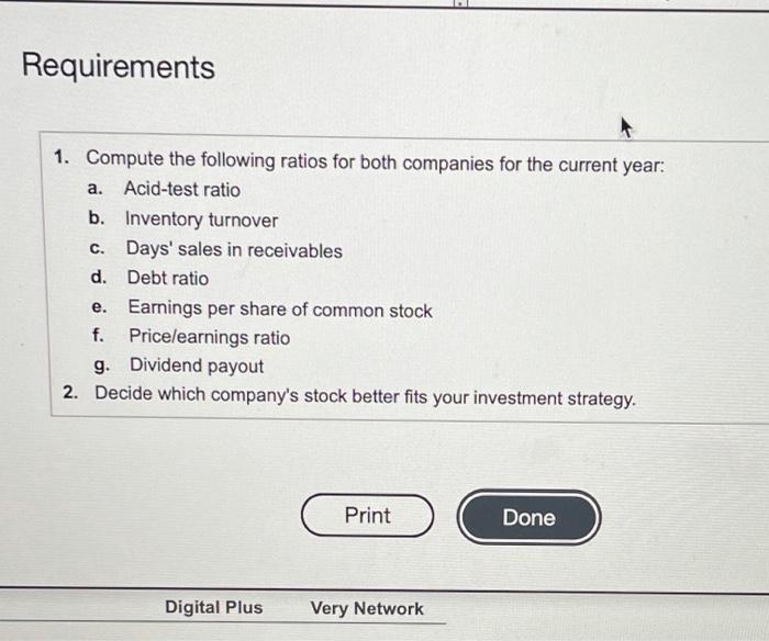58,000 76,000 Interest Expense Net Income Print Done Selected balance sheet and