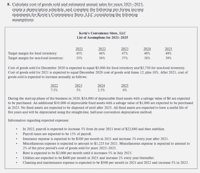  Please fill in the below table to answer your question: 8.