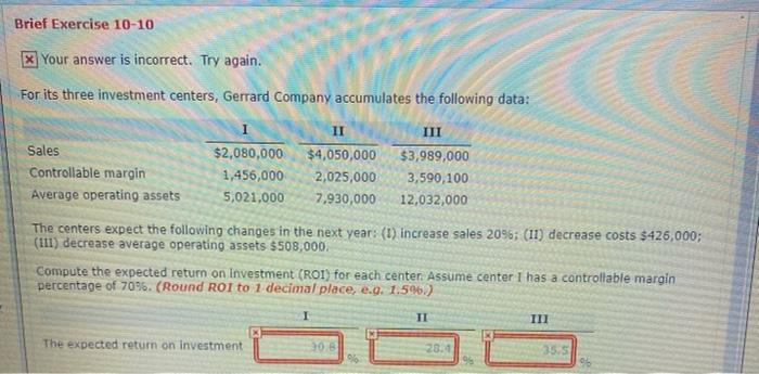  Brief Exercise 10-10 x] Your answer is incorrect. Try again. For