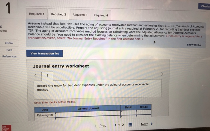 balance as of February 29, 2016. Debits Credits Accounts Receivable Allowance for