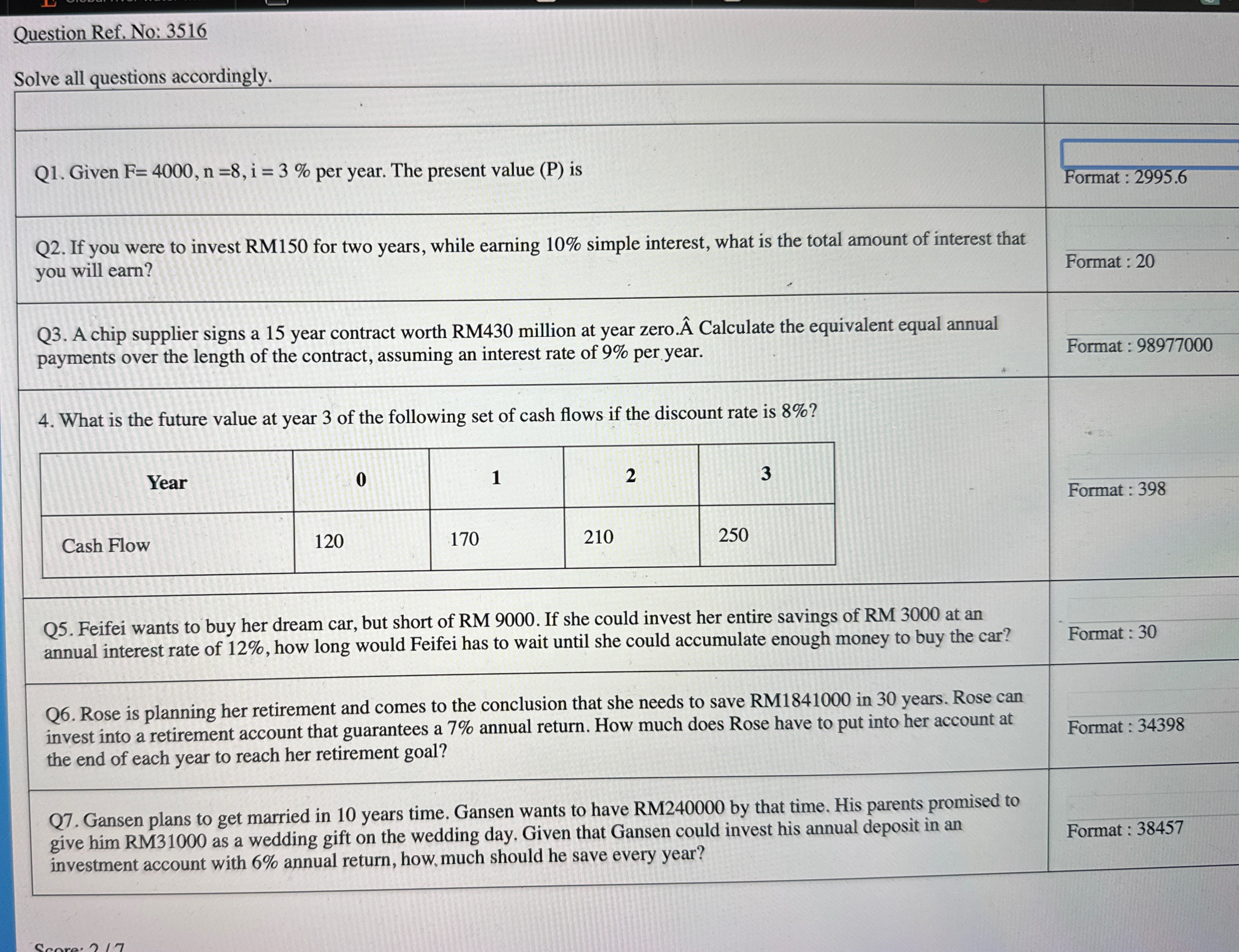  Question Ref. No: 3516 Solve all questions accordingly. Q5. Feifei wants