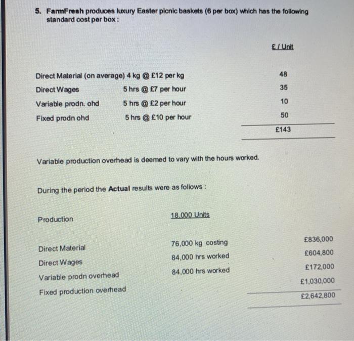  Please answer a, b, c & d of this management accounting
