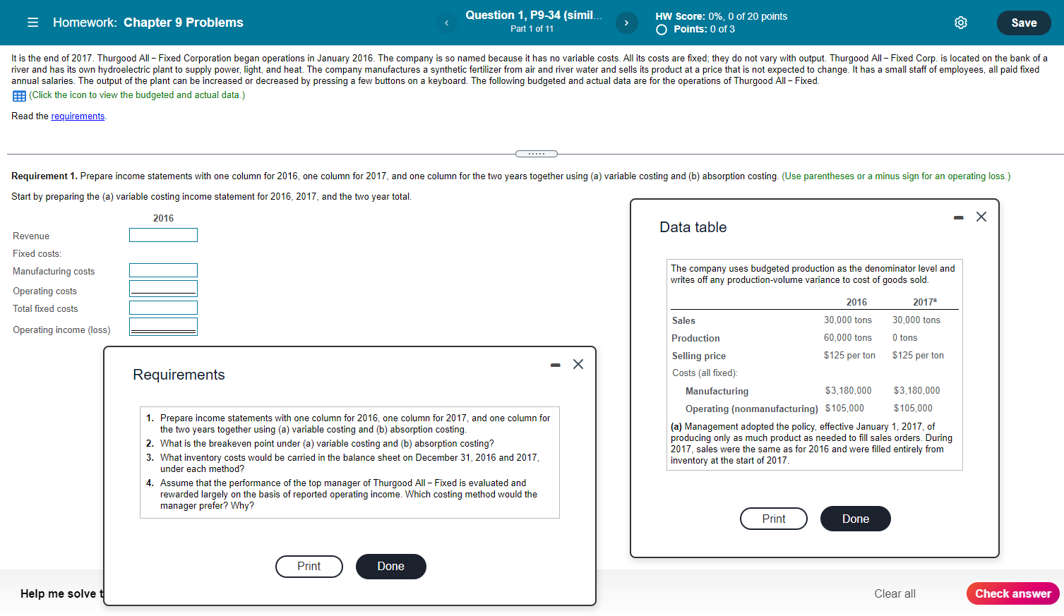 Please complete all requirements. Thank you! Homework: Chapter 9 Problems Question 1,