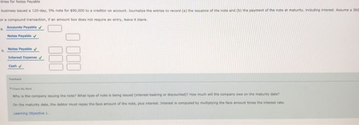  tries for Notes Payable business issued a 120-day, 5% note for