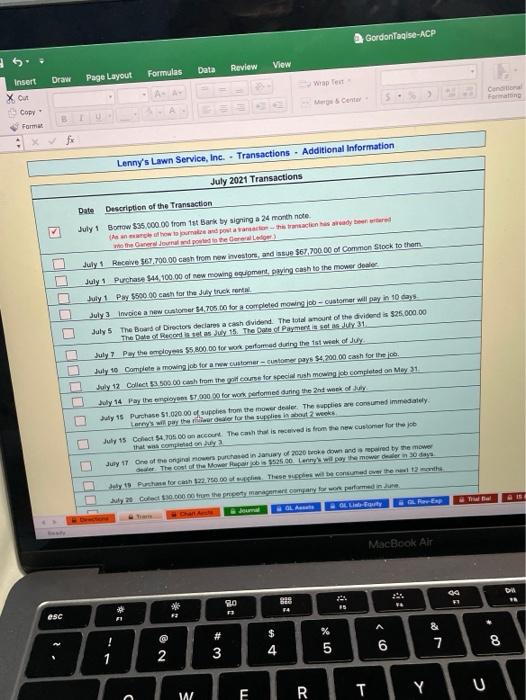  Gordon Tagise-ACP Review View Data Formulas Page Layout Condition Formatting Corte