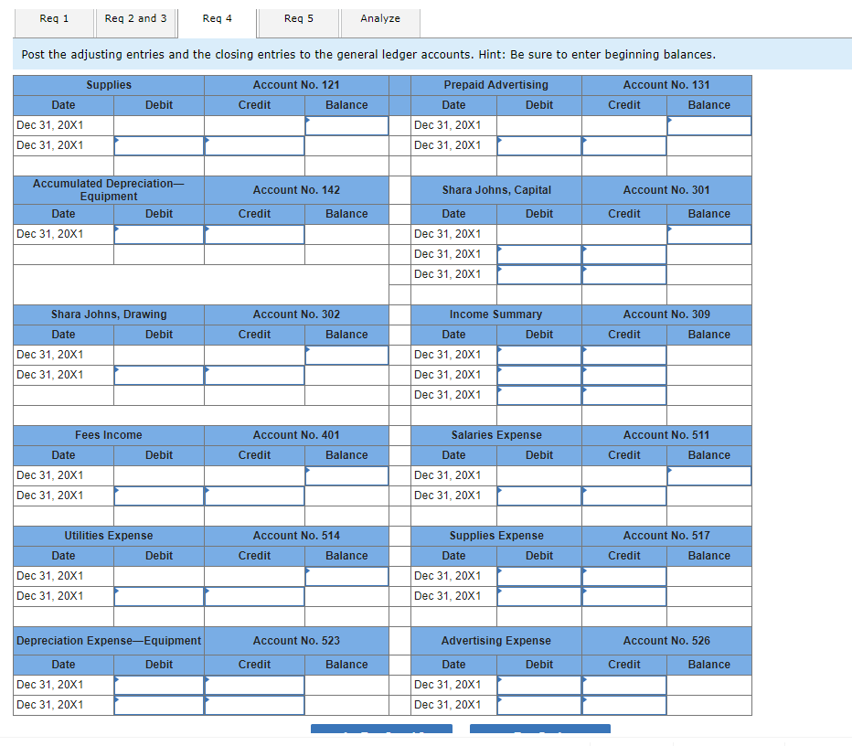 the owner's home, follows. Required: 1. Complete the worksheet. 2. Record the