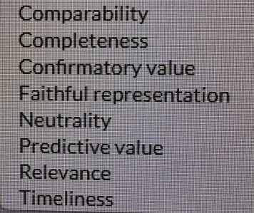 below with the following statements. a. Quality of information that permits users