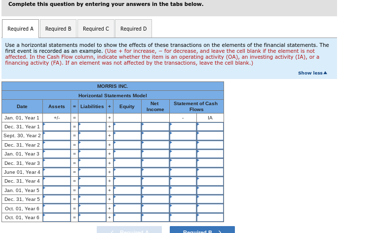 up vote. thanks. Morris Inc. recorded the following transactions over the life