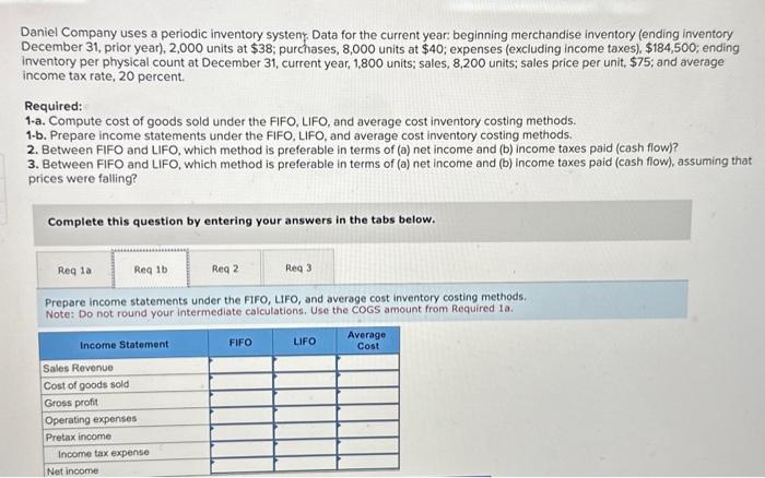 year: beginning merchandise inventory (ending inventory December 31 , prior year), 2,000