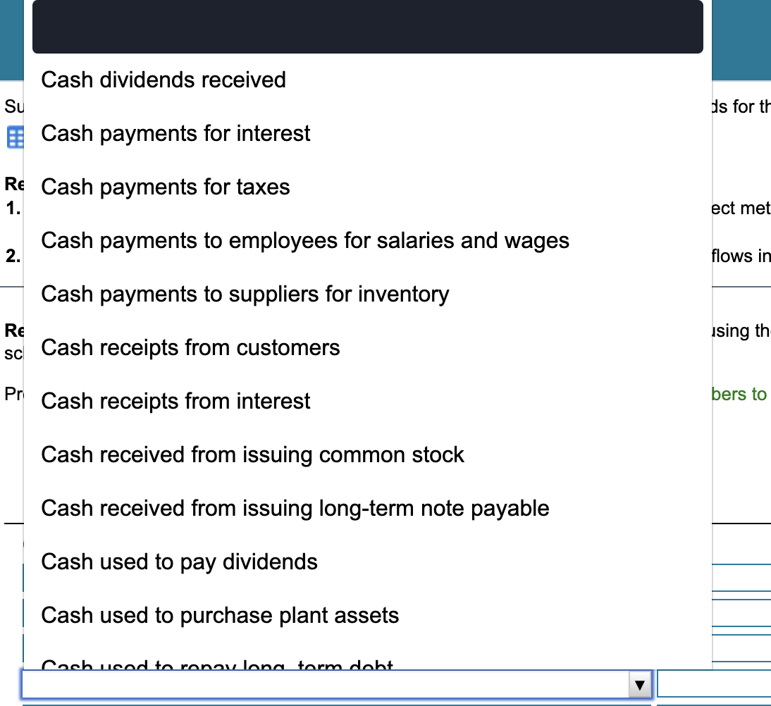 icon to view the data.) Requirements 1. Prepare the statement of cash