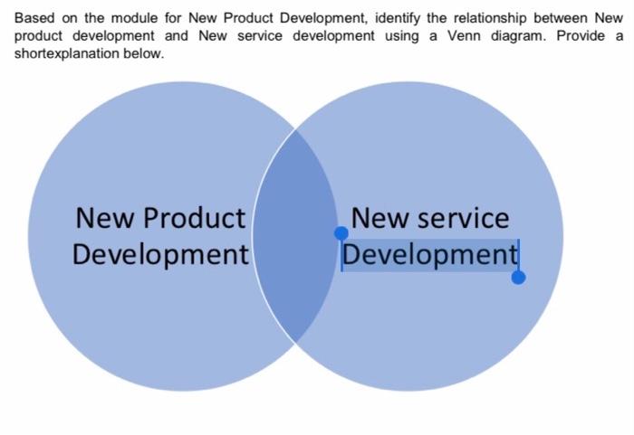  Based on the module for New Product Development, identify the relationship