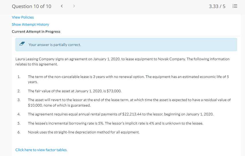 Question 10 of 10 View Policies Show Attempt History Current Attempt in