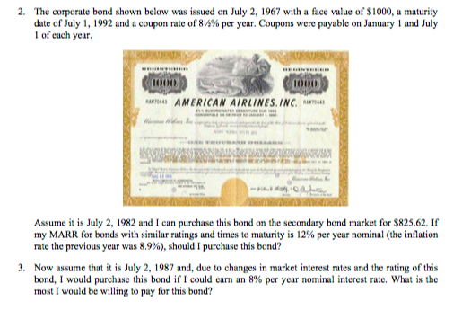 solve 2 and 3 please 2. The corporate bond shown below was