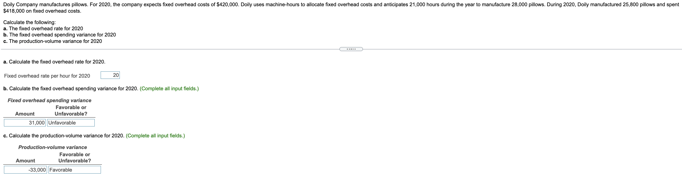 Is that the correct answer? I want to double-check. Doily Company