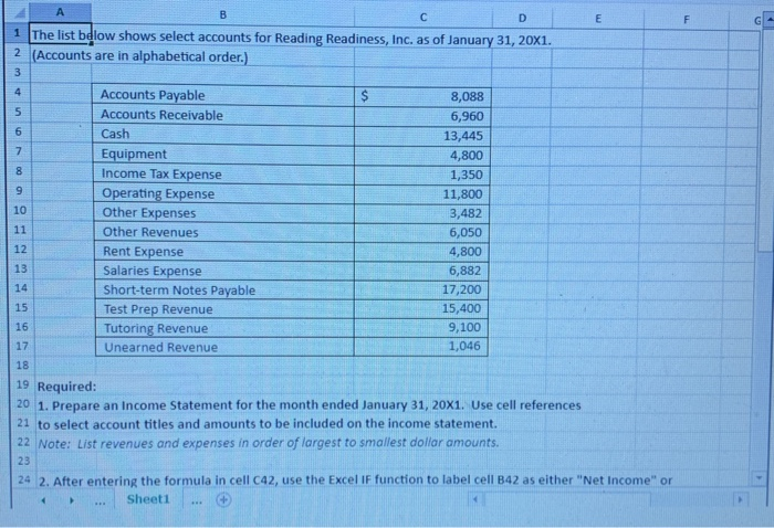 Excel Simulation and the Excel functions described below to complete the task.