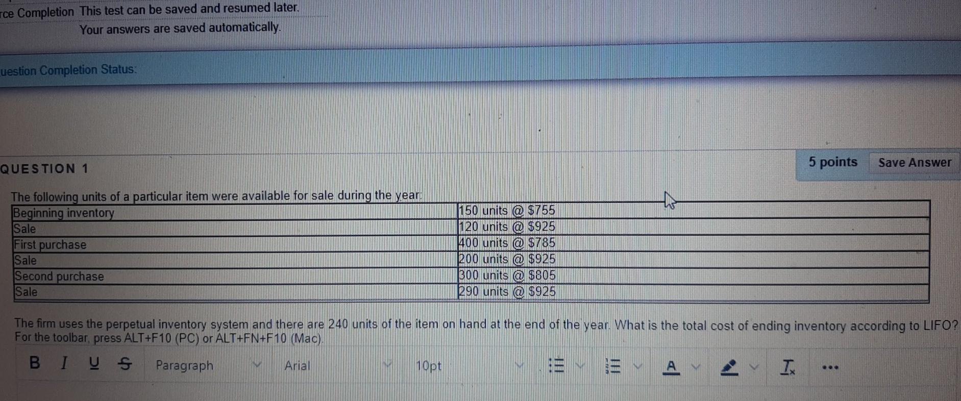  rce Completion This test can be saved and resumed later. Your