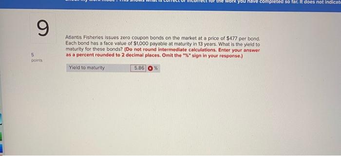 Torune you have completed so far. It does not indicate 9