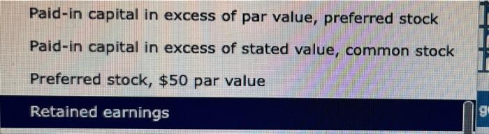 $50 par value Retained earnings g ectia after the stock dividend is