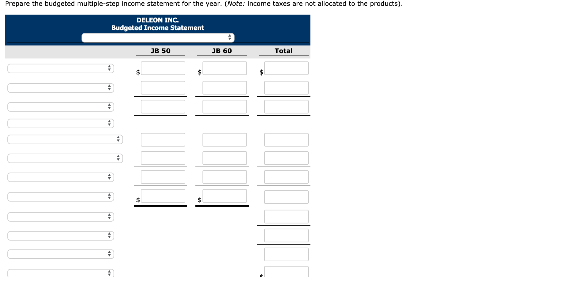 materials budget: Direct materials per unit (pounds) Desired ending direct materials pounds