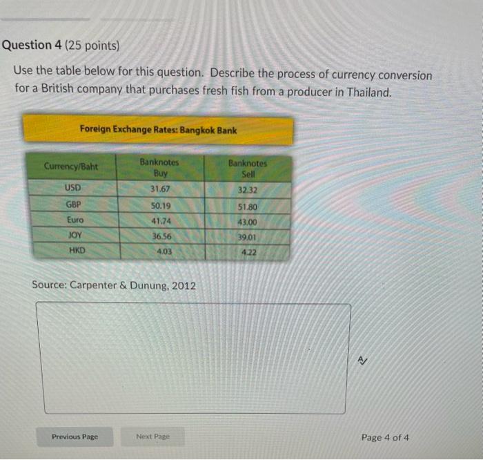  Use the table below for this question. Describe the process of