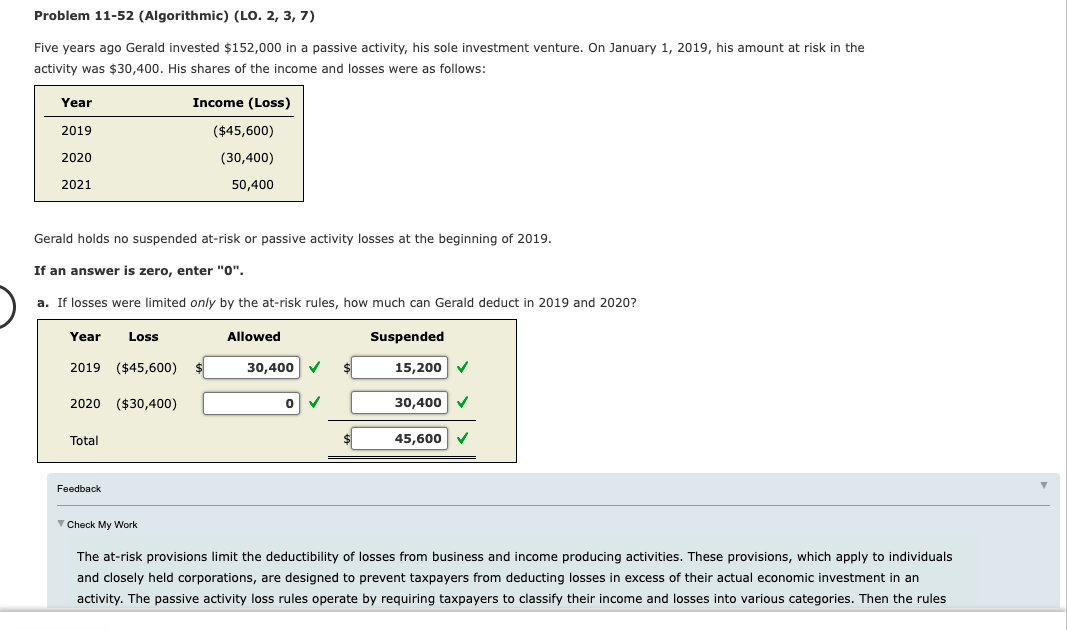  Problem 11-52 (Algorithmic) (LO. 2, 3, 7) Five years ago Gerald