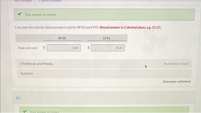 uses an activity-based costing system to determine the product cost of its