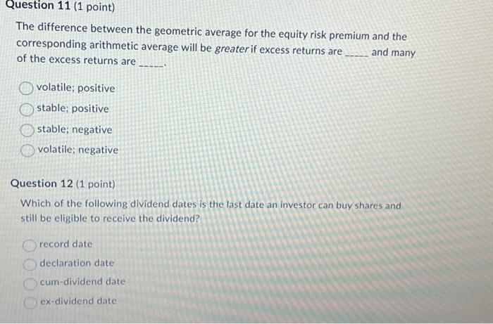 following and that the CAPM is used to determine required return. -