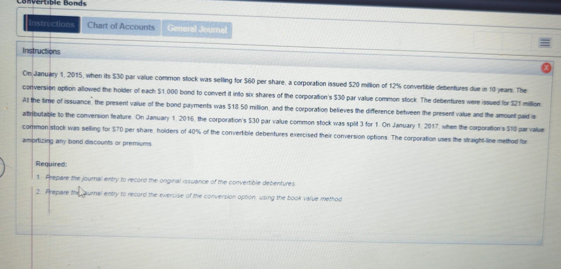 On January 1, 2015, when its $30 par value common stock