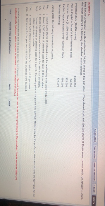  ent CALCULATOR FULL SCREEN PRINTER VERSION BACK NEXT Question 1 Blue