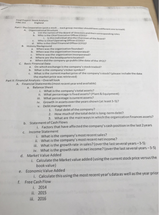 Answer and calculate the part 1 2 3 data on the yahoo