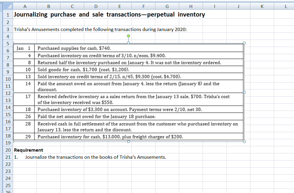 A B D E F G j K L H 1