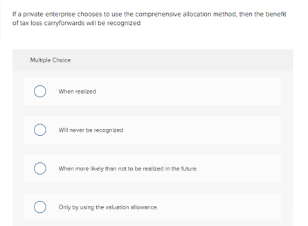  If a private enterprise chooses to use the comprehensive allocation method,