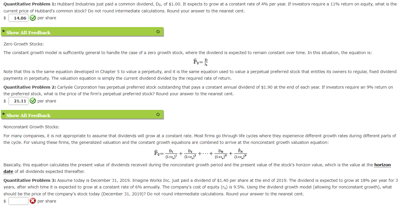 Imagine Works Inc. just paid a dividend of $1.40 per share at