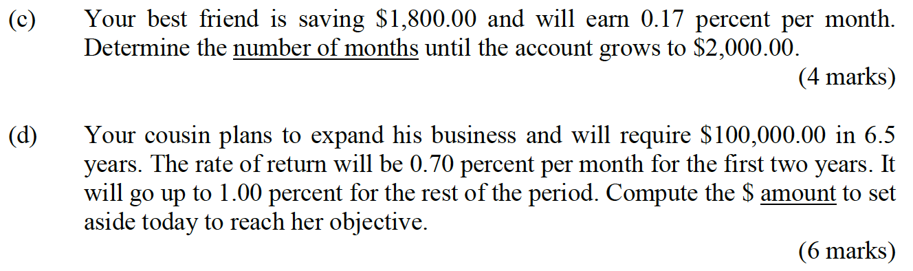 many of your family and friends about financial matters. You are trying