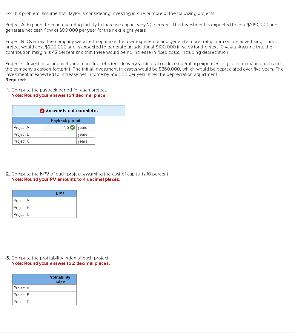 Please Help! Need to know formulas for these! For this problem, assume