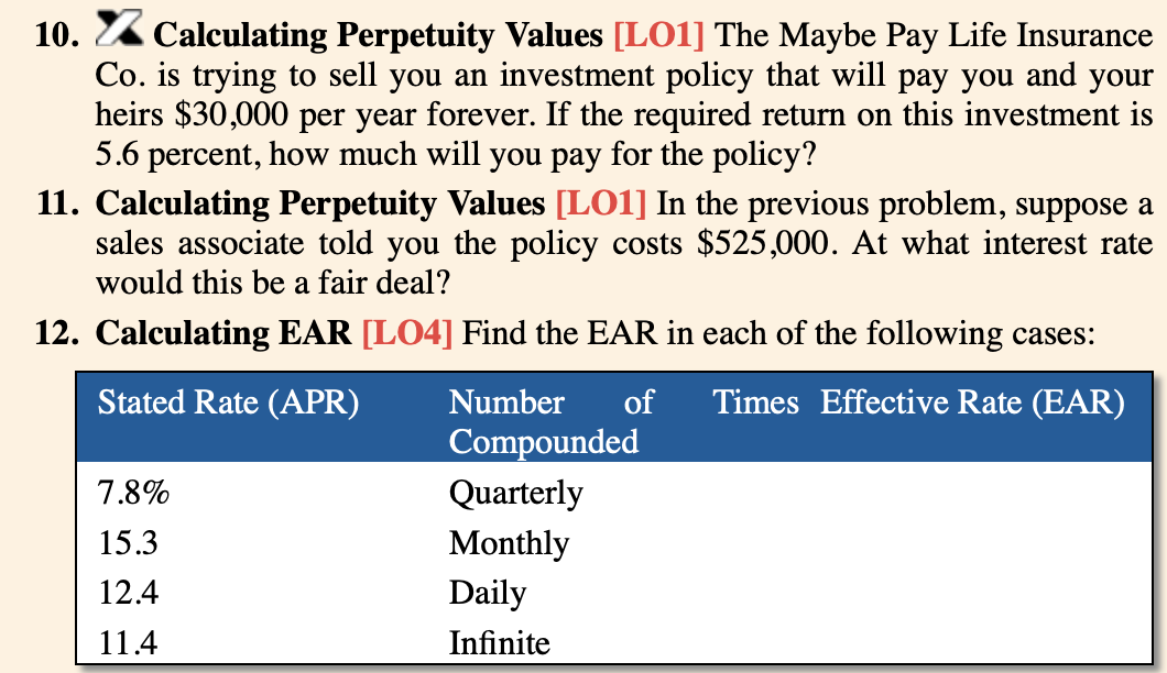  7 Calculating Perpetuity Values [LO1] The Maybe Pay Life Insurance Co.