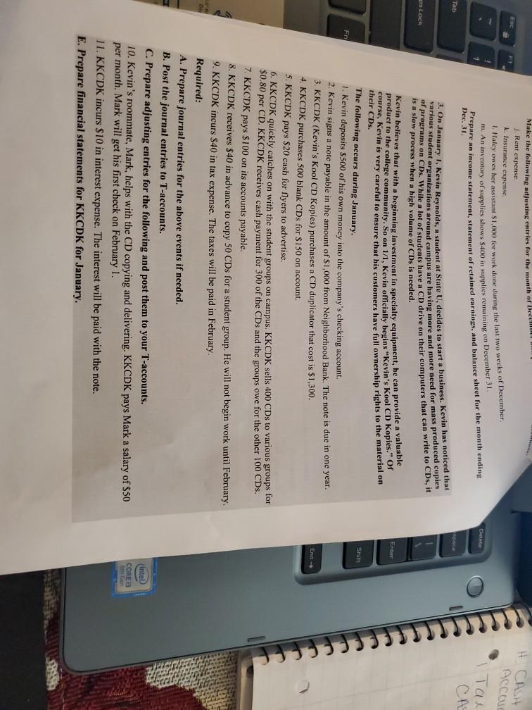  Accoun i Tax Tab ps Lock Enter Shift . Fn End