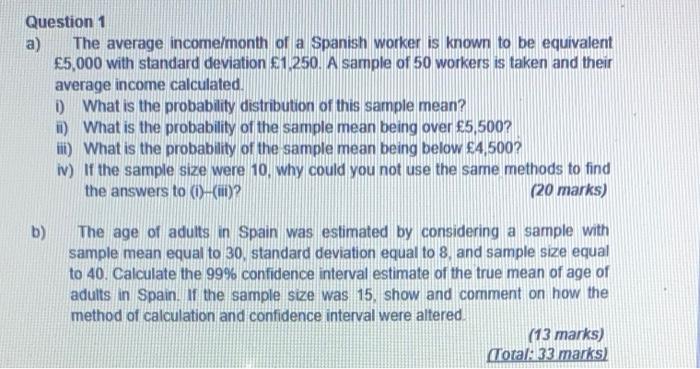 Can anyone help with a solution to this question? Question 1 a)
