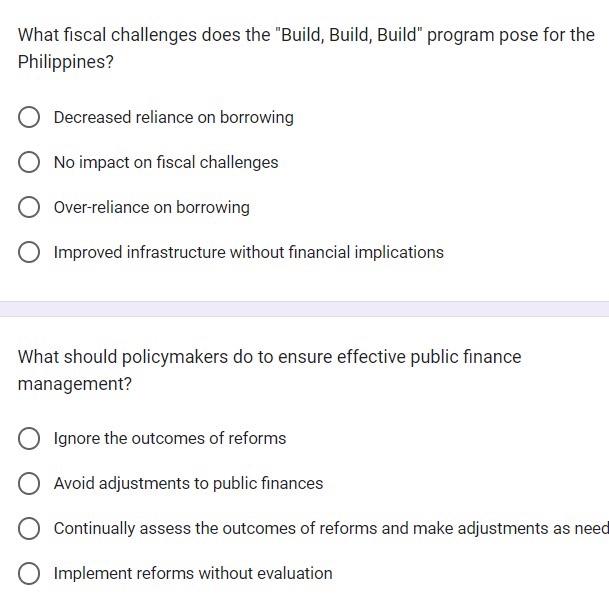  Show me your solution What fiscal challenges does the "Build, Build,