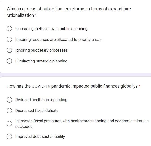 should policymakers do to ensure effective public finance management? Ignore the outcomes