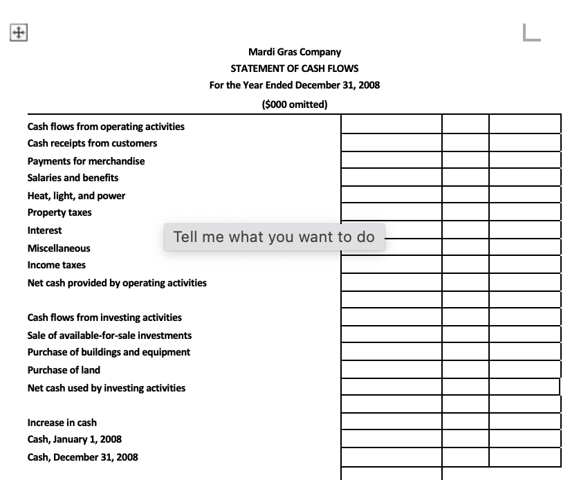 of goods sold. Do not prepare a reconciliation schedule. P23-3: Mardi Gras