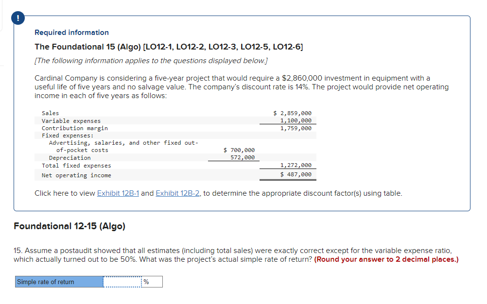  Please show work for the answer. Thank you!! :) Required information
