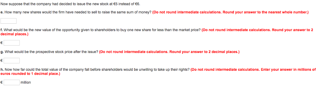 In 2012, the Pandora Box Company made a rights issue at 6