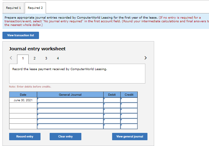 firm, leased several computers under a two-year operating lease agreement from ComputerWorld